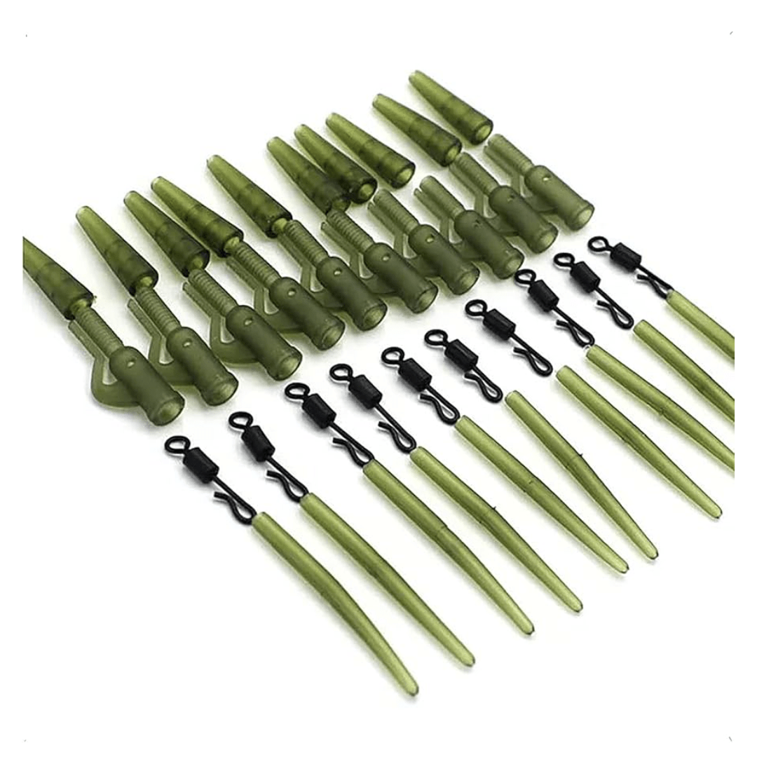 Extra Carp Lead Clip Set With Anti Tangle Sleeves